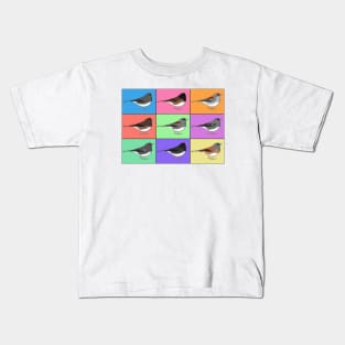 Warhol Birds - Dark-eyed junco Kids T-Shirt